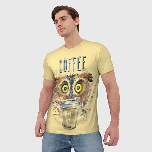 Мужская футболка Owls like coffee / 3D-принт – фото 3