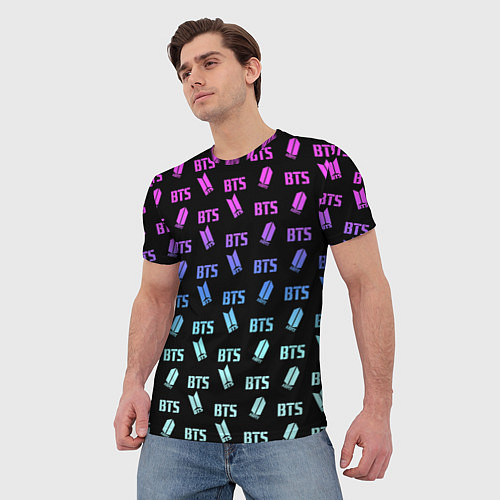 Мужская футболка BTS: Neon Gradient / 3D-принт – фото 3