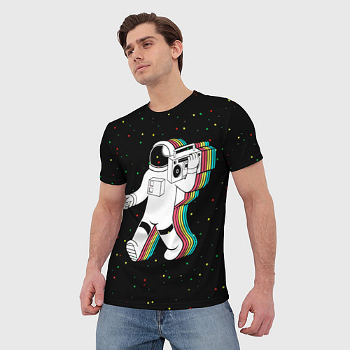 Мужская футболка Космонавт с магнитофоном / 3D-принт – фото 3