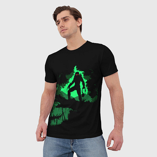 Мужская футболка Хищник в лесу / 3D-принт – фото 3