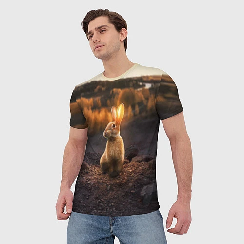 Мужская футболка Солнечный зайчик / 3D-принт – фото 3