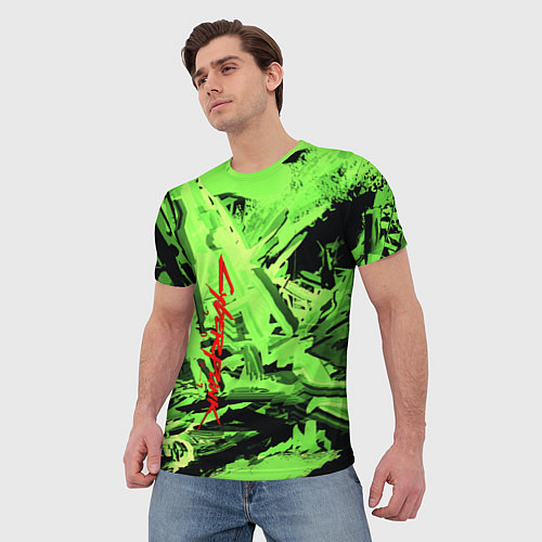 Мужская футболка Cyberpunk 2077: Green Breaks / 3D-принт – фото 3