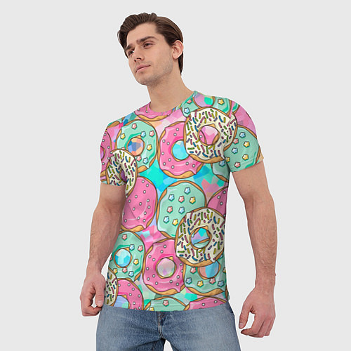 Мужская футболка Сахарные пончики / 3D-принт – фото 3