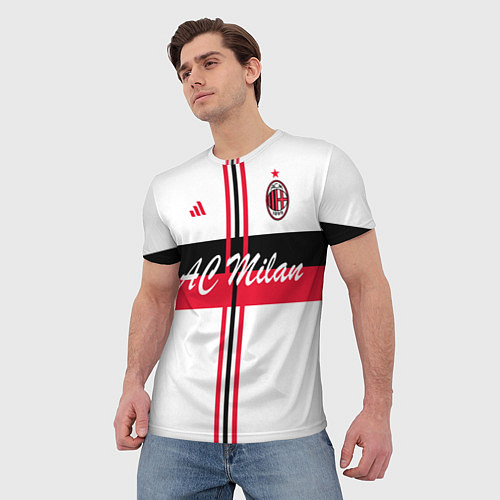 Мужская футболка AC Milan: White Form / 3D-принт – фото 3