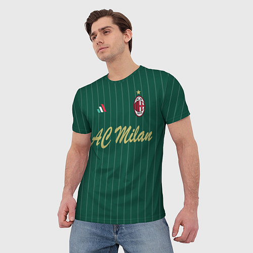 Мужская футболка AC Milan: Green Form / 3D-принт – фото 3