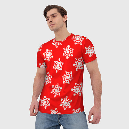 Мужская футболка Красный снег / 3D-принт – фото 3