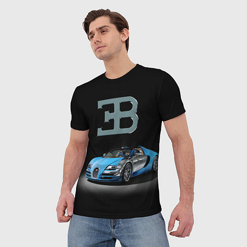 Мужская футболка Bugatti - motorsport extreme / 3D-принт – фото 3