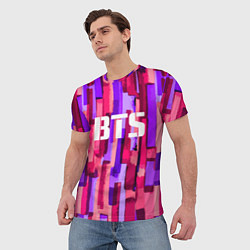 Футболка мужская BTS: Pink Colour, цвет: 3D-принт — фото 2