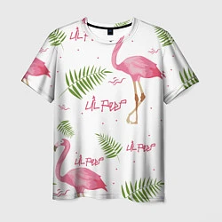 Футболка мужская Lil Peep: Pink Flamingo, цвет: 3D-принт