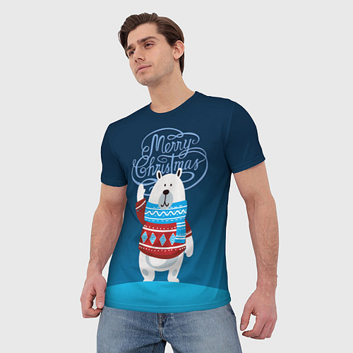 Мужская футболка Merry Christmas / 3D-принт – фото 3