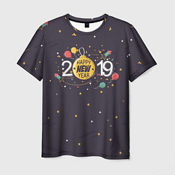 Футболка мужская 2019 New Year, цвет: 3D-принт