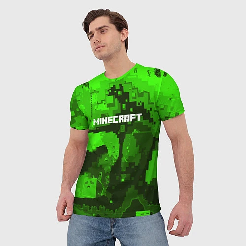Мужская футболка Minecraft: Green World / 3D-принт – фото 3