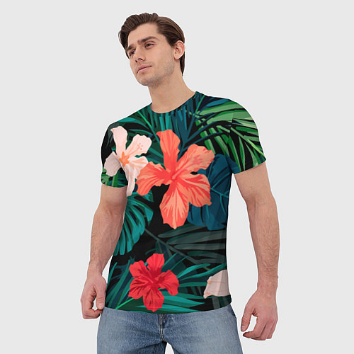 Мужская футболка Тропический мотив / 3D-принт – фото 3