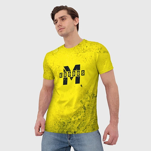 Мужская футболка Metro Exodus: Yellow Grunge / 3D-принт – фото 3