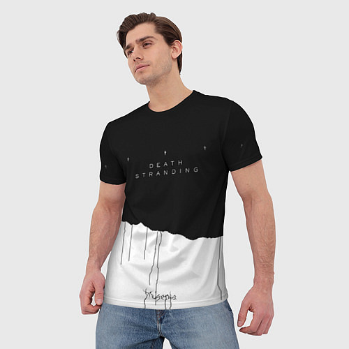 Мужская футболка Death Stranding: Black & White / 3D-принт – фото 3