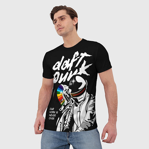Мужская футболка Daft Punk: Our work is never over / 3D-принт – фото 3