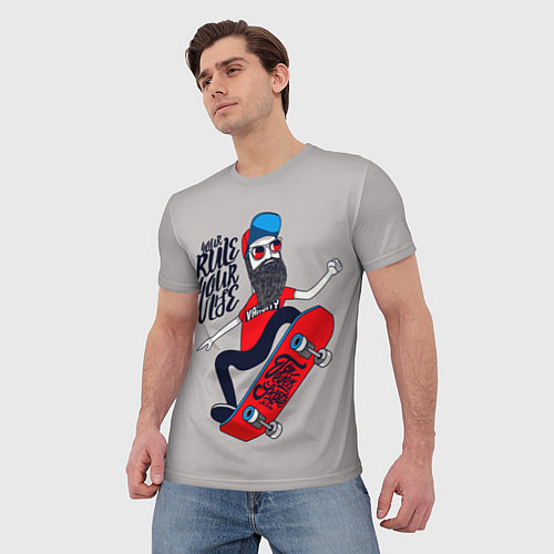 Мужская футболка Skaterboard Rule / 3D-принт – фото 3