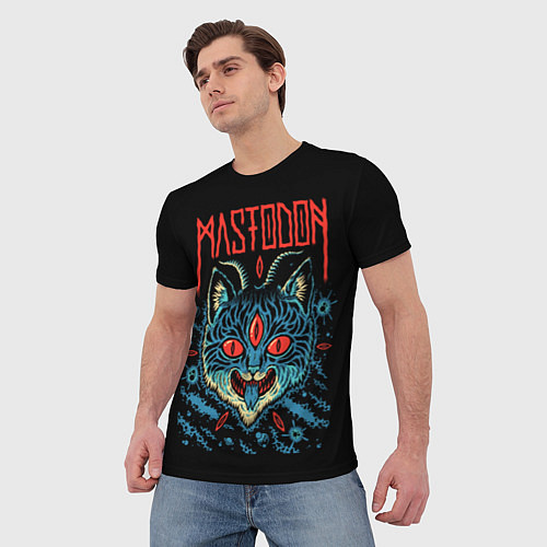 Мужская футболка Mastodon: Demonic Cat / 3D-принт – фото 3