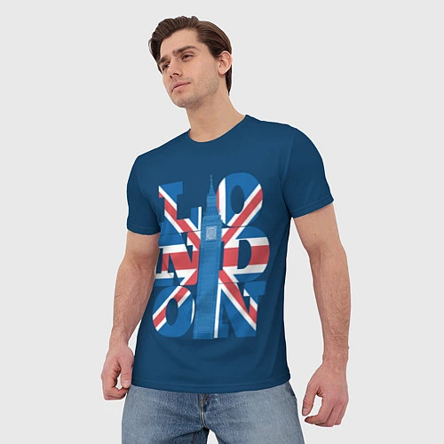 Мужская футболка London: Great Britain / 3D-принт – фото 3
