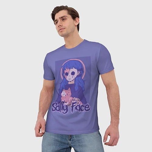 Мужская футболка Sally Face: Violet Halo / 3D-принт – фото 3