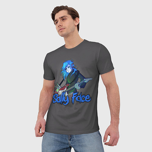 Мужская футболка Sally Face: Guitarist / 3D-принт – фото 3