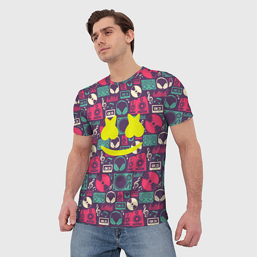 Мужская футболка Marshmello DJ / 3D-принт – фото 3
