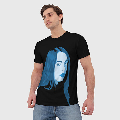 Мужская футболка Billie Eilish: Blue Style / 3D-принт – фото 3