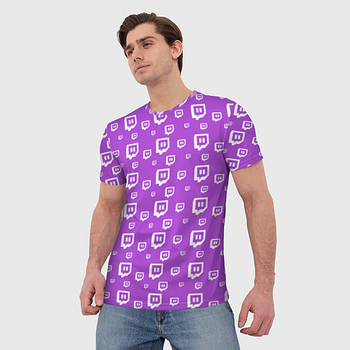 Мужская футболка Twitch: Violet Pattern / 3D-принт – фото 3