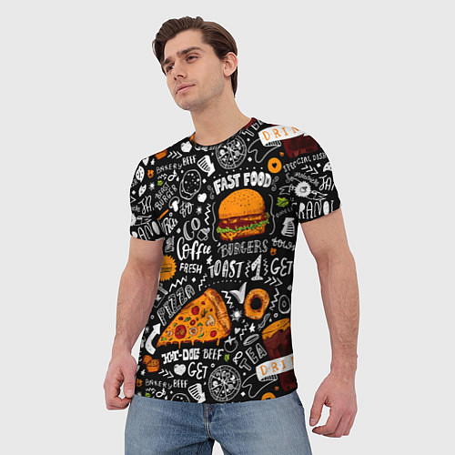 Мужская футболка Fast Food / 3D-принт – фото 3