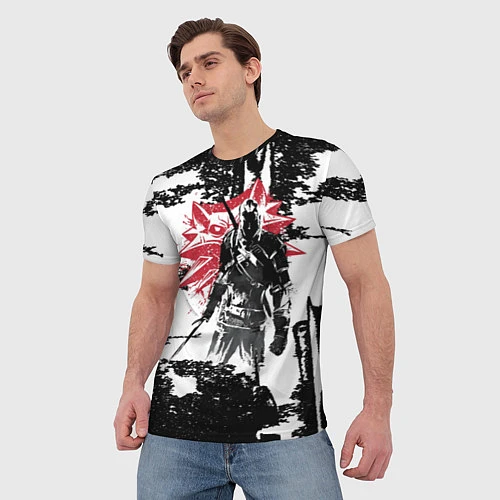 Мужская футболка Силуэт Ведьмака / 3D-принт – фото 3