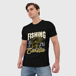 Футболка мужская Fishing is my Cardio, цвет: 3D-принт — фото 2