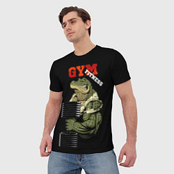 Футболка мужская GYM fitness crocodile, цвет: 3D-принт — фото 2