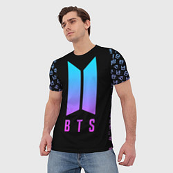 Футболка мужская BTS: Neon Night, цвет: 3D-принт — фото 2