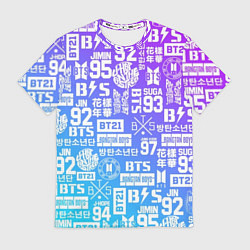 Футболка мужская BTS Logos, цвет: 3D-принт