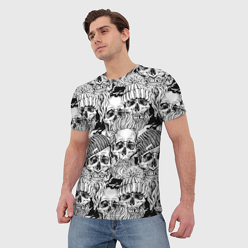 Мужская футболка Hipster skulls / 3D-принт – фото 3
