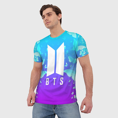 Мужская футболка BTS: Violet Butterflies / 3D-принт – фото 3