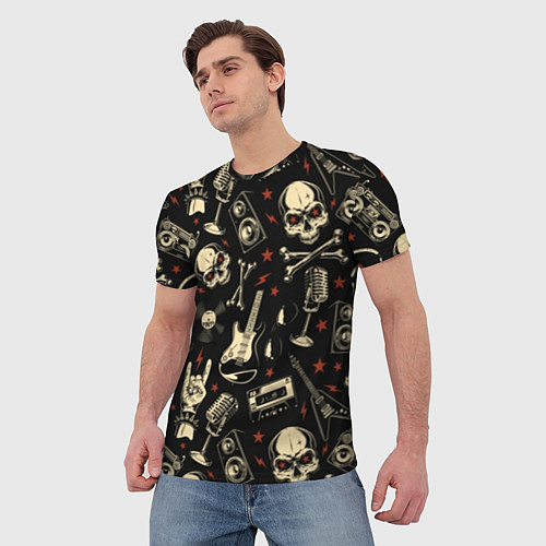 Мужская футболка Гранж с черепами / 3D-принт – фото 3