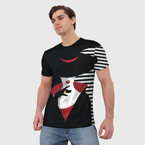 Мужская футболка Женщина в шляпе поп-арт / 3D-принт – фото 3