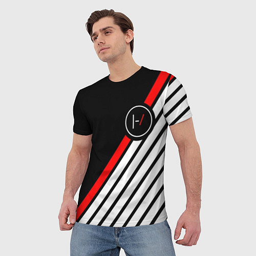 Мужская футболка 21 Pilots: Black Logo / 3D-принт – фото 3
