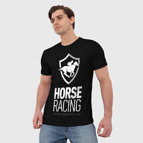 Мужская футболка Horse racing / 3D-принт – фото 3