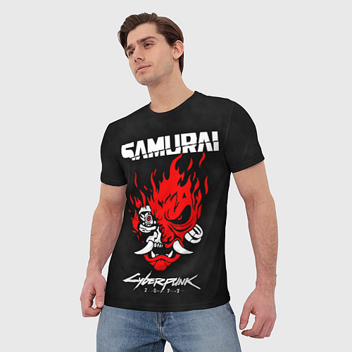 Мужская футболка Cyberpunk 2077: Samurai / 3D-принт – фото 3