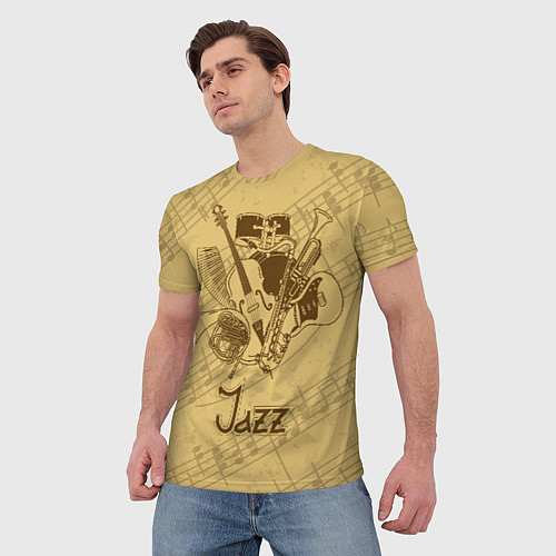 Мужская футболка Jazz - musical instruments / 3D-принт – фото 3