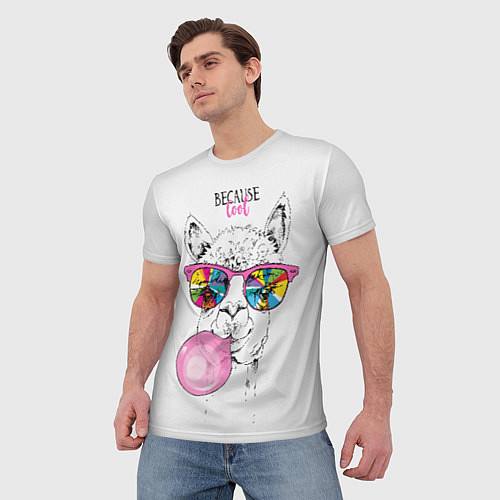 Мужская футболка Because cool / 3D-принт – фото 3