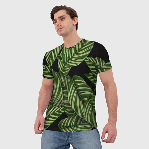 Мужская футболка Тропические большие листья / 3D-принт – фото 3