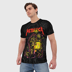 Футболка мужская Metallica скеленон со свечкой, цвет: 3D-принт — фото 2