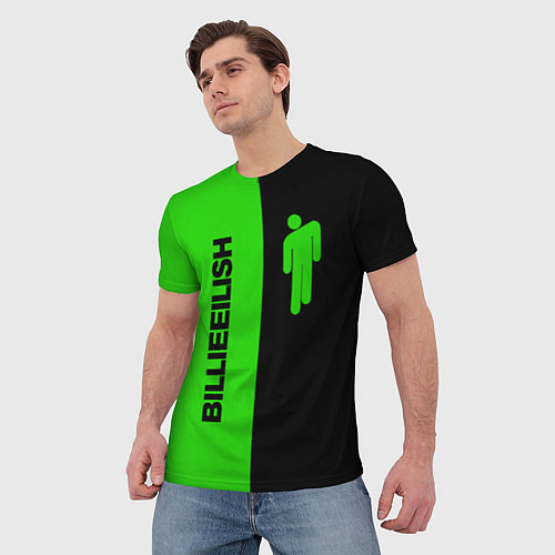 Мужская футболка BILLIE EILISH GLITCH / 3D-принт – фото 3