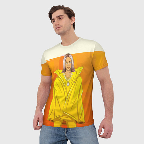 Мужская футболка Billie Eilish: Yellow Girl / 3D-принт – фото 3
