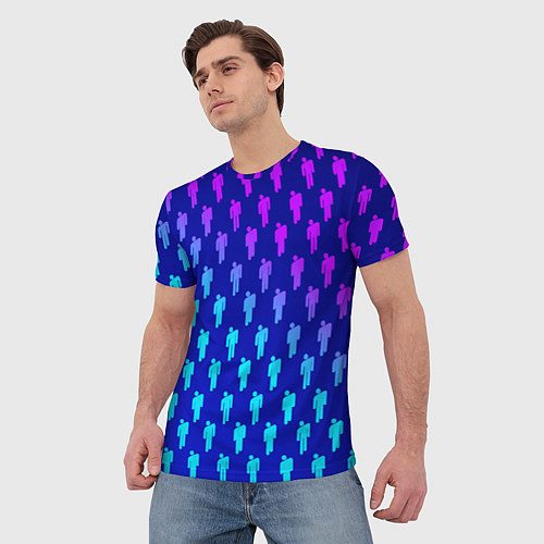 Мужская футболка Billie Eilish: Violet Pattern / 3D-принт – фото 3