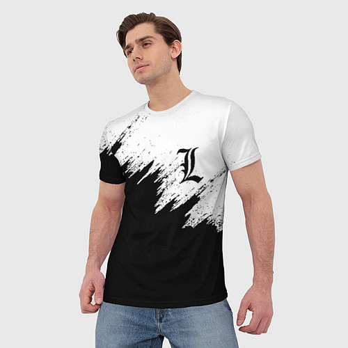 Мужская футболка L letter line / 3D-принт – фото 3