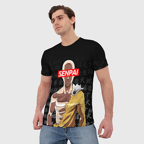 Мужская футболка SENPAI ONE PUNCH MAN / 3D-принт – фото 3
